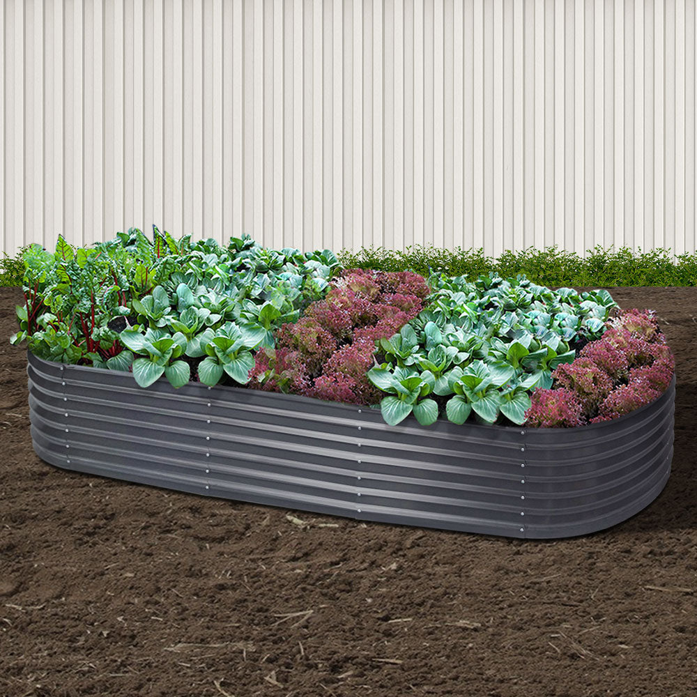 Greenfingers 240X80X42CM Galvanised Raised Garden Bed Steel Instant Planter - Pet And Farm 