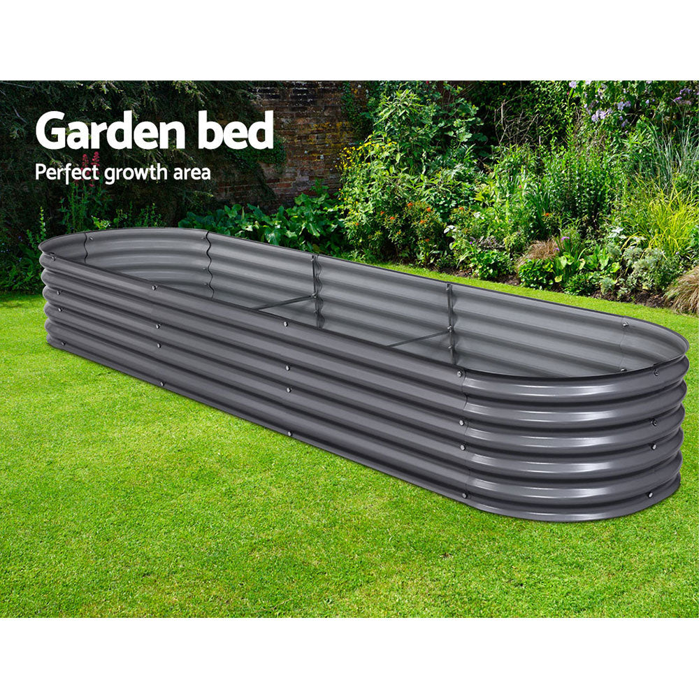 Greenfingers 320X80X42CM Galvanised Raised Garden Bed Steel Instant Planter - Pet And Farm 