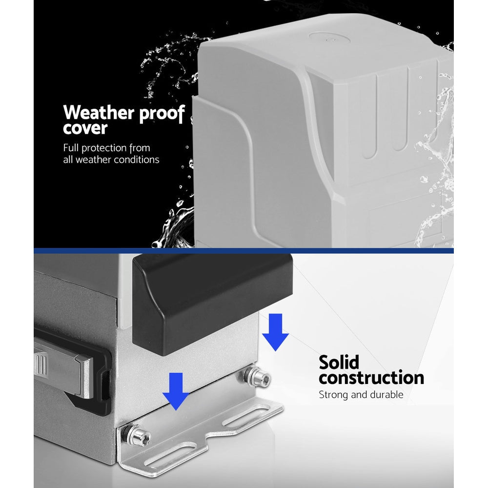 LockMaster Electric Sliding Gate Opener 1800KG Motor Kit Auto Keypad Remote 6M Rail - Pet And Farm 