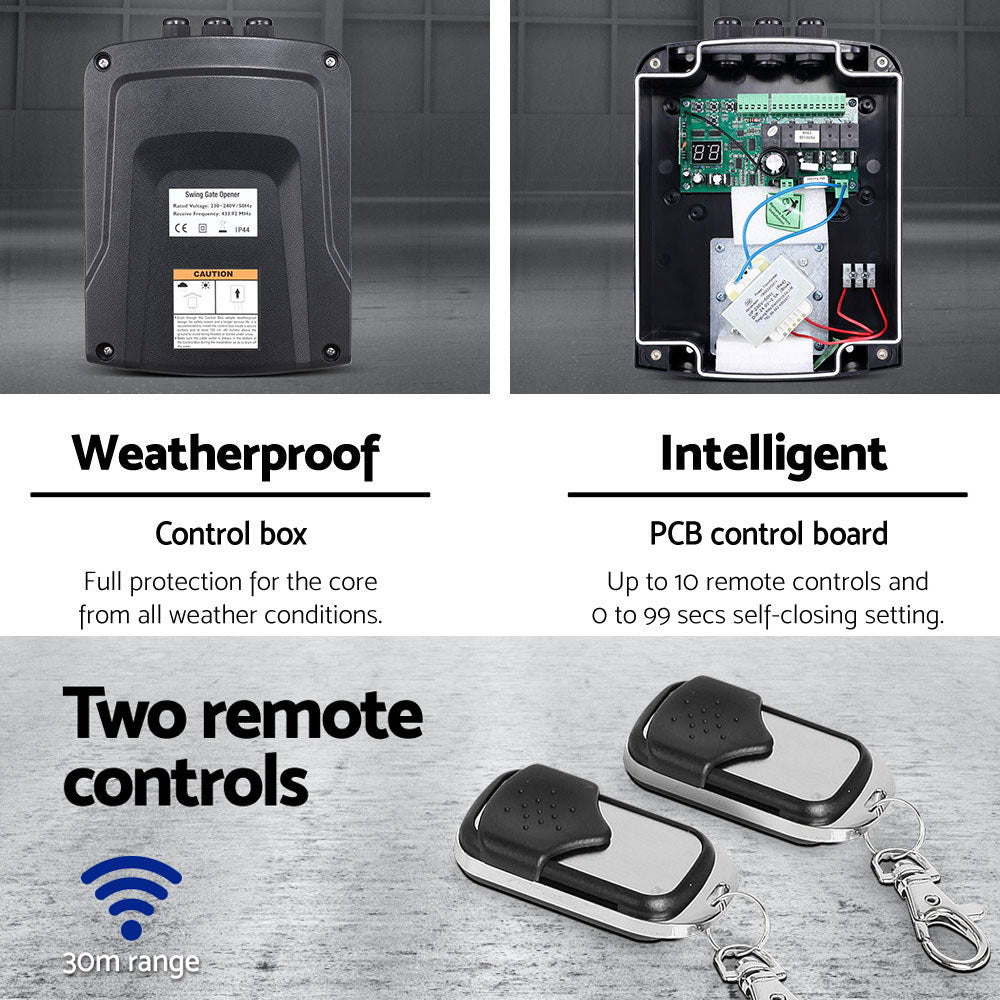 LockMaster Swing Gate Opener Auto 10W Solar Power Electric Remote Control 800KG - Pet And Farm 