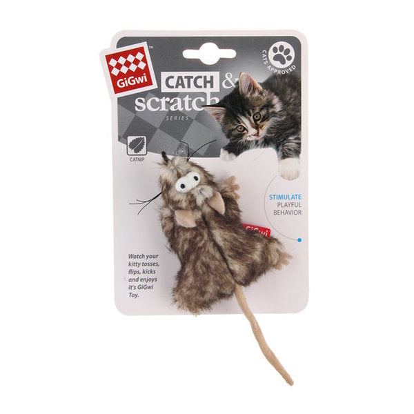 GiGwi Catch & Scratch Mouse with Catnip - Pet And Farm 