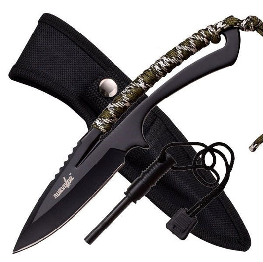 Survivor Fixed Blade Knife with Fire Starter - Pet And Farm