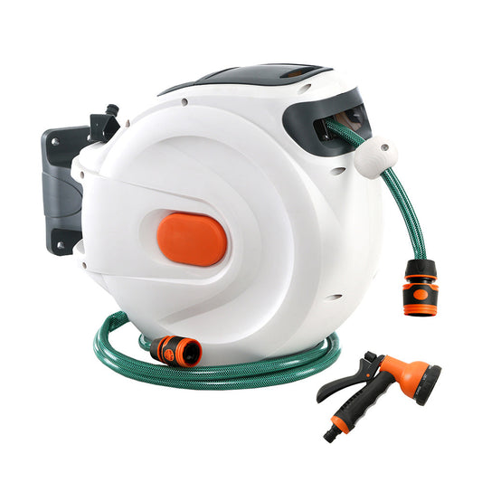 Greenfingers Retractable Hose Reel 30M Garden Water Spray Gun Auto Rewind - Pet And Farm 