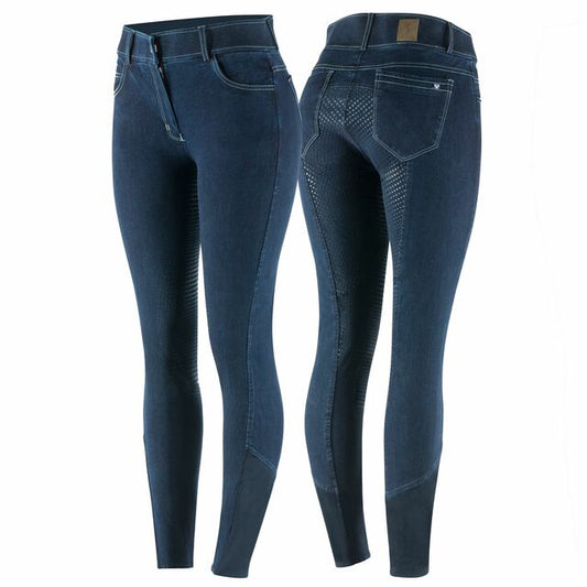 Horze Arabella Denim Ladies Riding Breeches (LAST ONES! SIZE 44) - Pet And Farm 