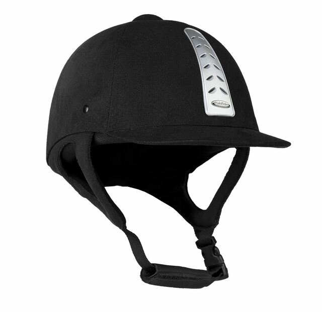 Horze Halorider Riding Helmet - Black/Silver - Pet And Farm 