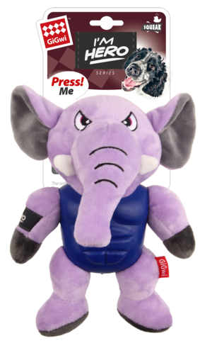 Gigwi I’m Hero Armour Elephant Plush Squeak - Pet And Farm
