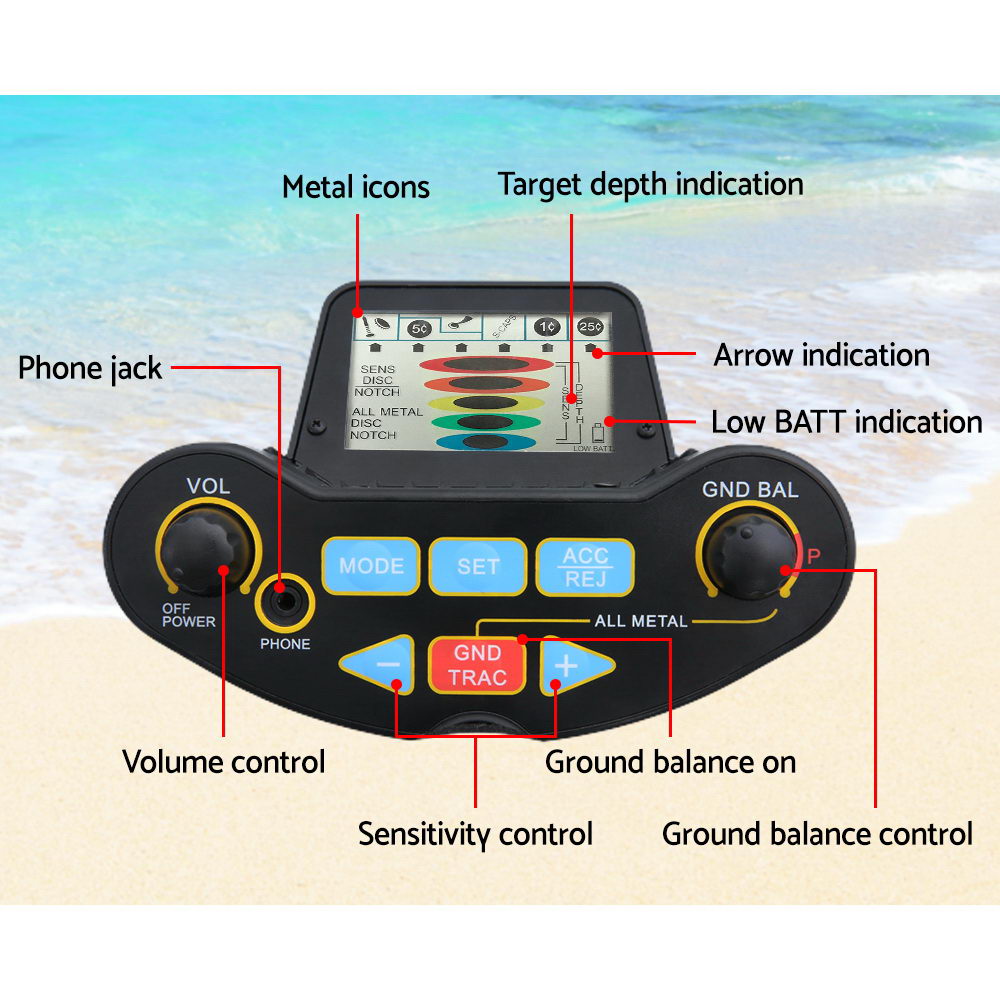 Metal Detector W/Pinpointer Searching Treasure Gold Digger Hunter 250mm - Pet And Farm 