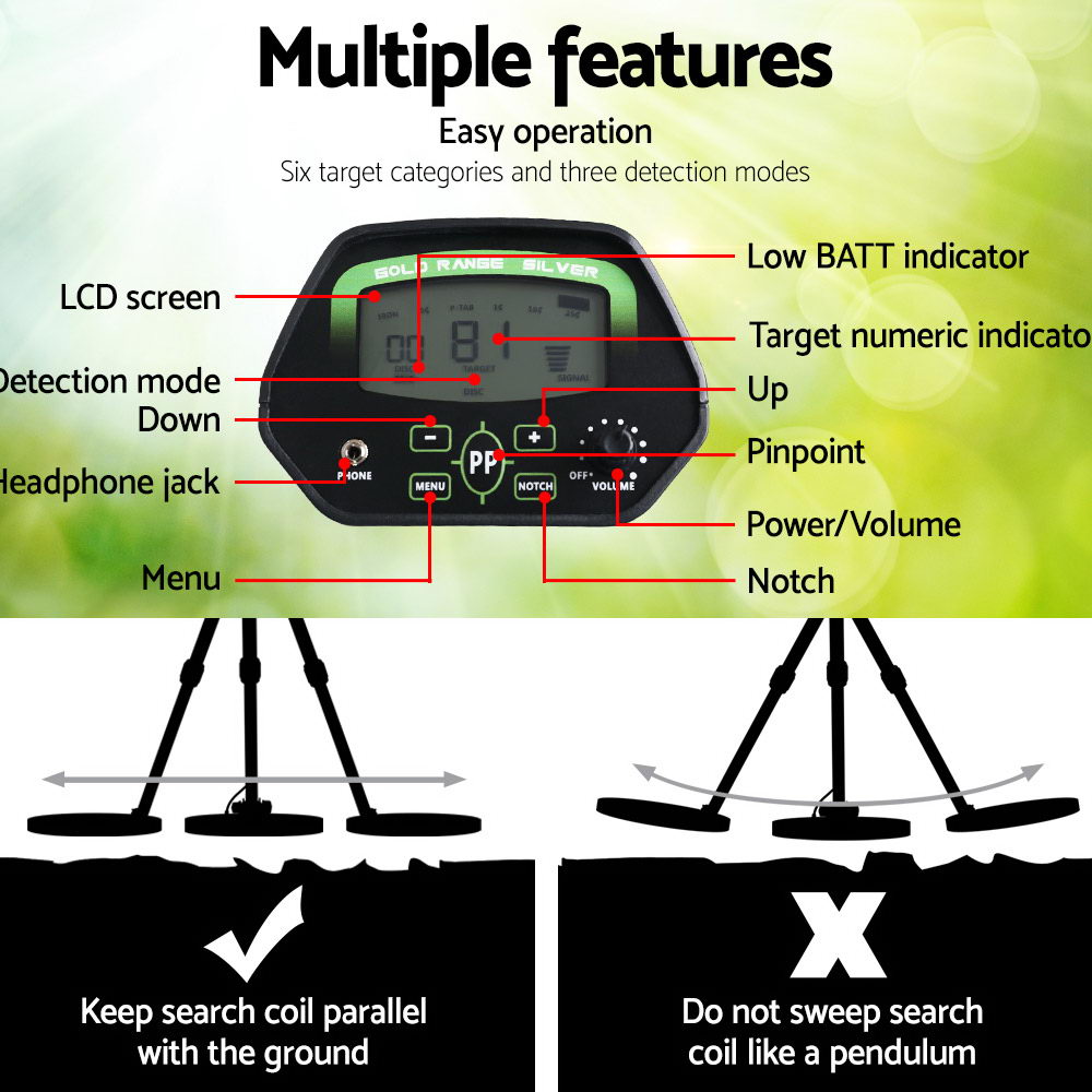 Metal Detector Pinpointer Deep Sensitive Searching Treasure Gold Hunt Digger 220MM - Pet And Farm 