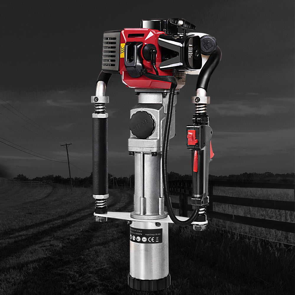 Giantz Petrol Post Driver 2-Stroke 32.7CC Rammer Pile Star Picket Fence Hole Red