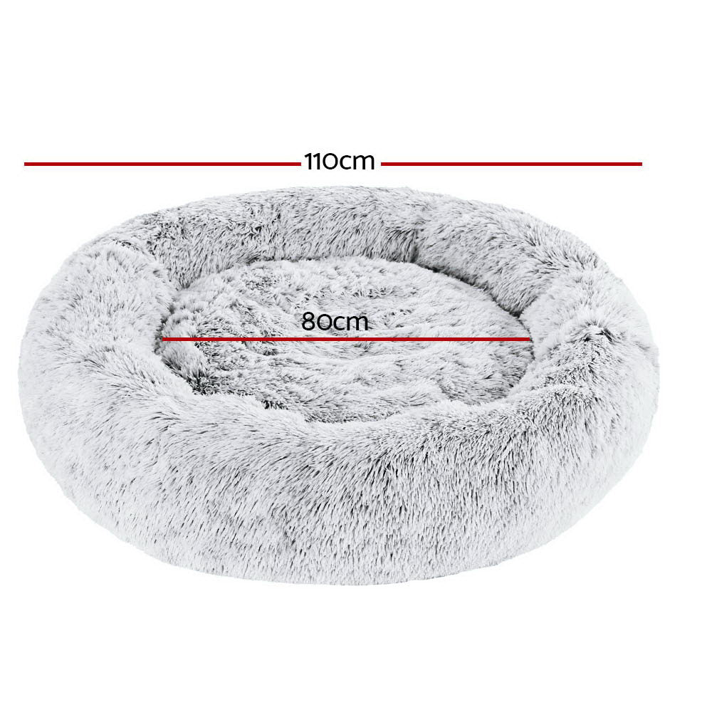 i.Pet Pet Bed Dog Cat 110cm Calming Extra Large Soft Plush Light Charcoal - Pet And Farm 