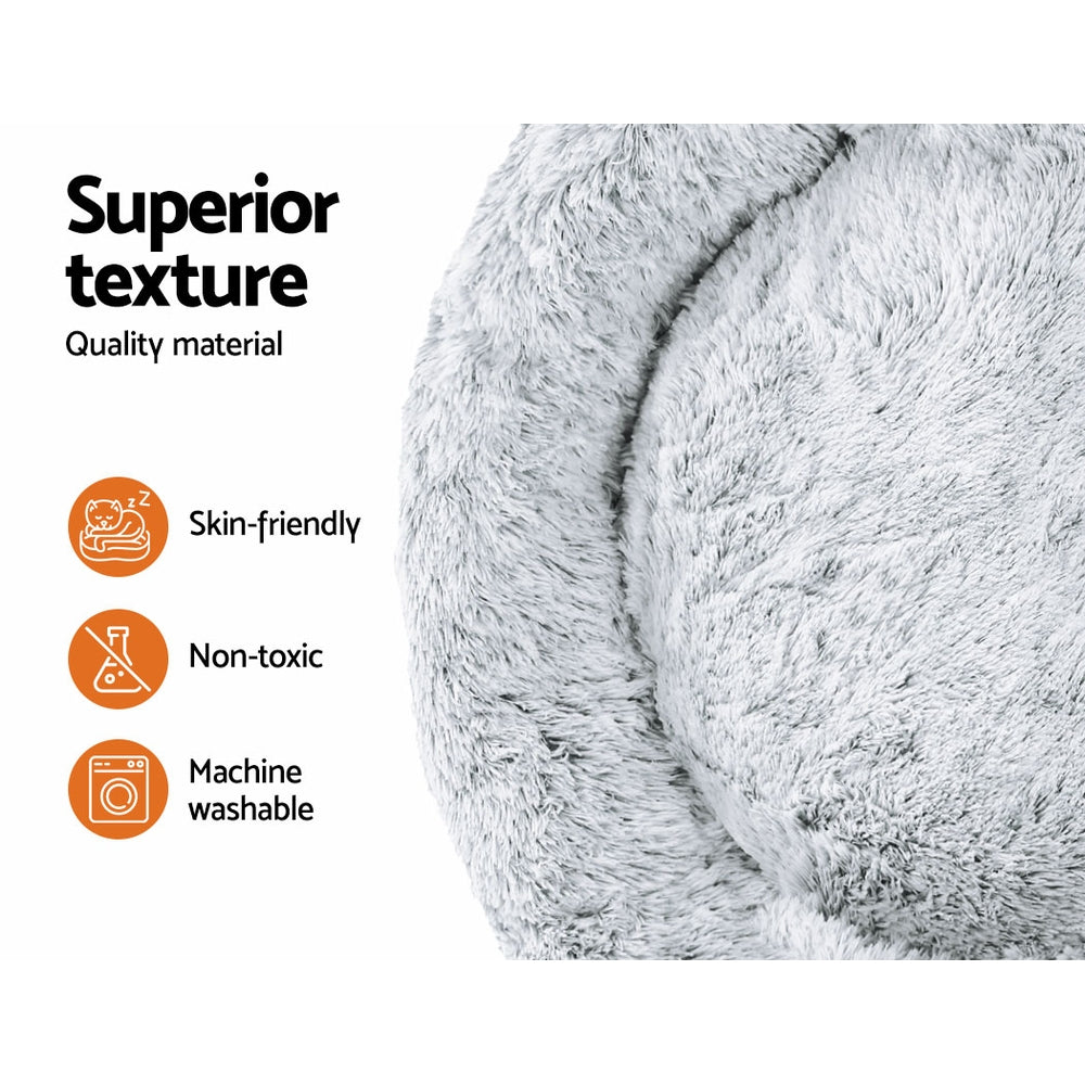 i.Pet Pet Bed Dog Cat 110cm Calming Extra Large Soft Plush Light Charcoal - Pet And Farm 
