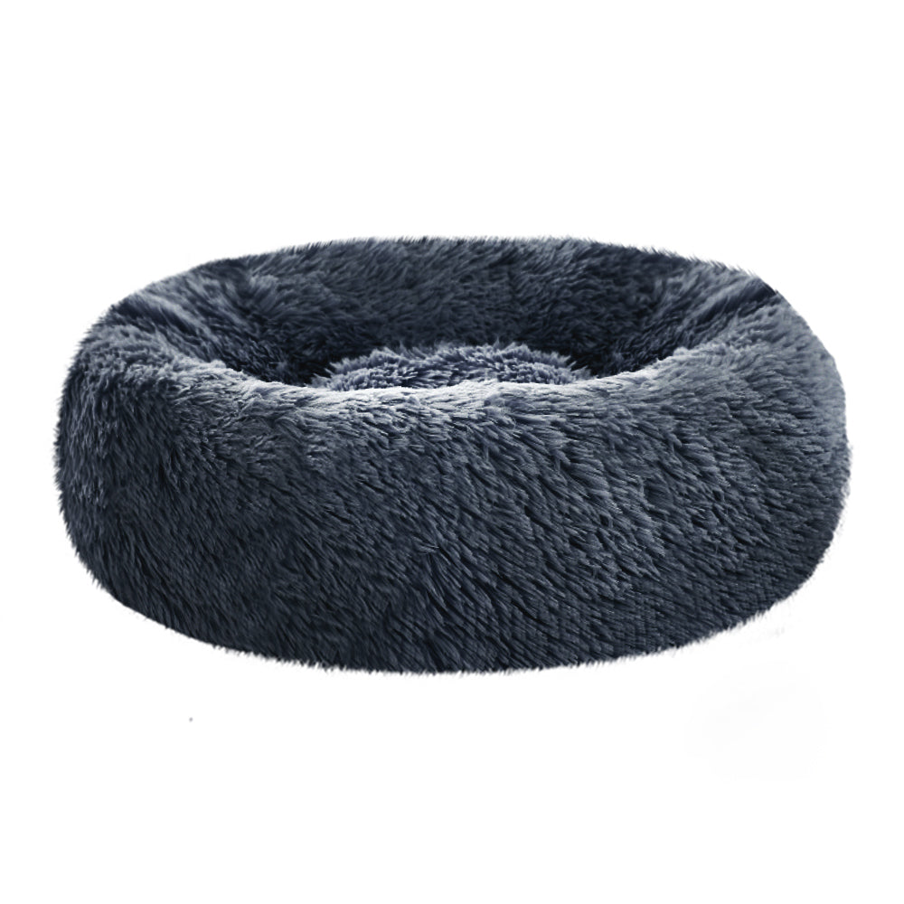 Pet Bed Dog Cat Calming Bed Small 60cm Dark Grey Sleeping Comfy Cave Washable - Pet And Farm 