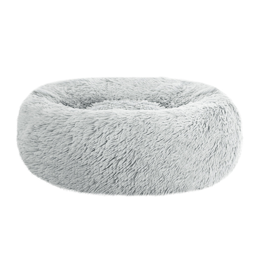 Pet Bed Dog Cat Calming Bed Small 60cm Light Grey Sleeping Comfy Cave Washable - Pet And Farm 