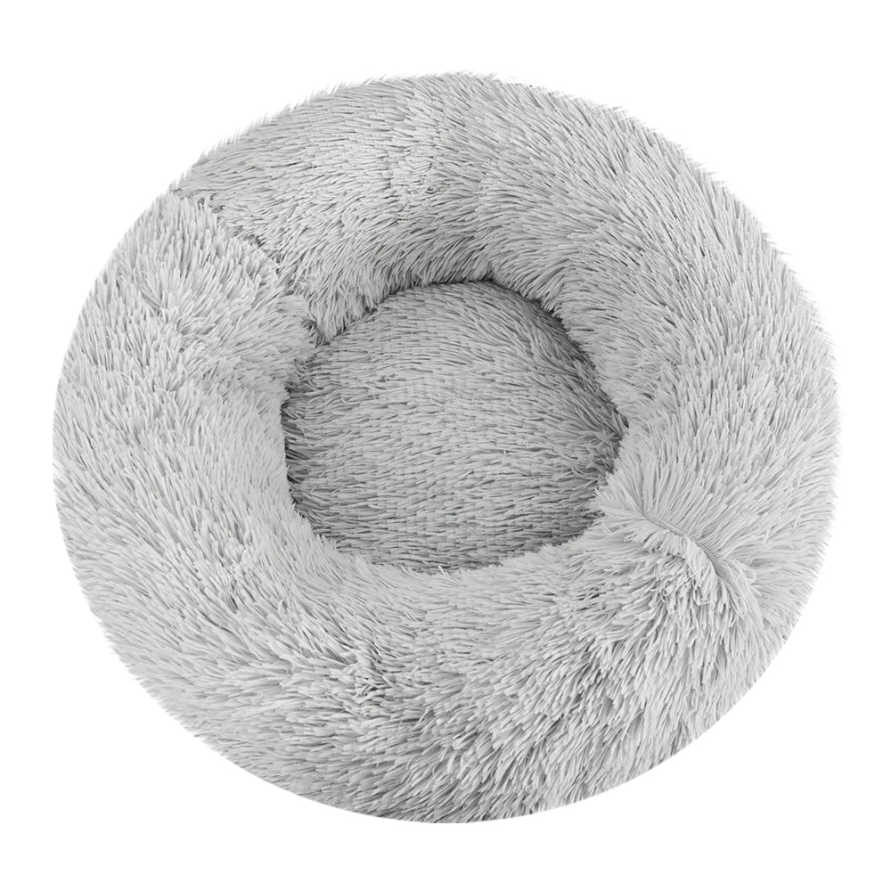 Pet Bed Dog Cat Calming Bed Small 60cm Light Grey Sleeping Comfy Cave Washable - Pet And Farm 