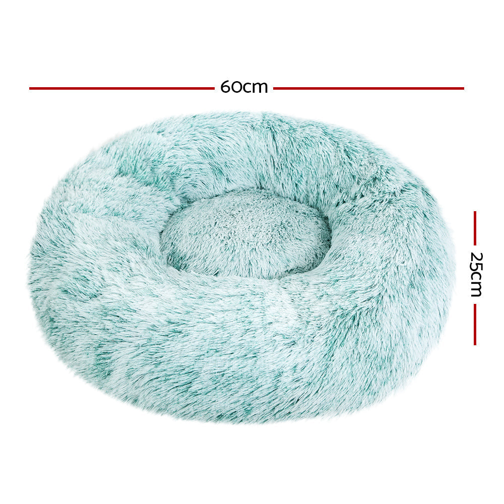 Pet Bed Dog Cat Calming Bed Small 60cm Teal Sleeping Comfy Cave Washable - Pet And Farm 