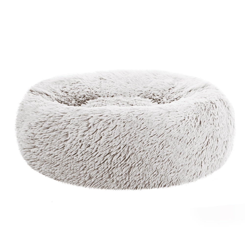 Pet Bed Dog Cat Calming Bed Small 60cm White Sleeping Comfy Cave Washable - Pet And Farm 