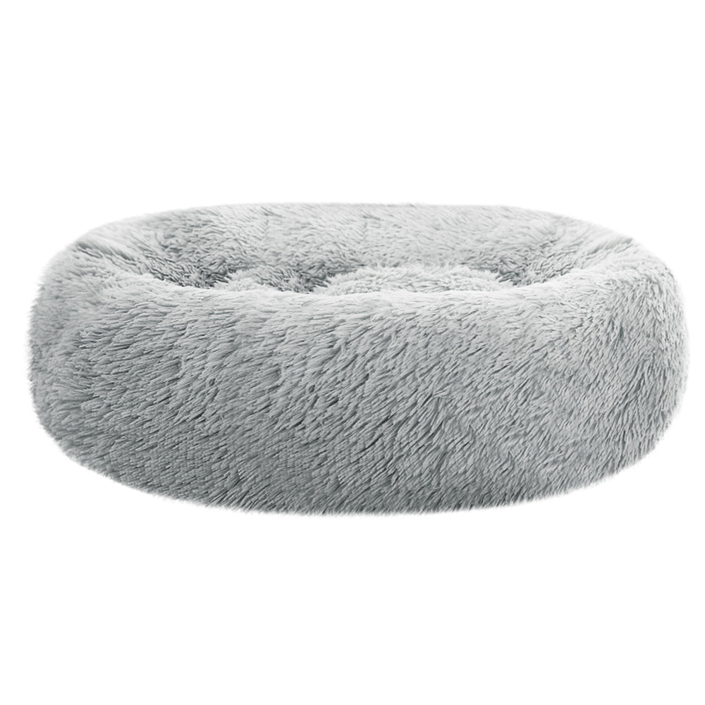 Pet Bed Dog Cat Calming Bed Medium 75cm Light Grey Sleeping Comfy Cave Washable - Pet And Farm 