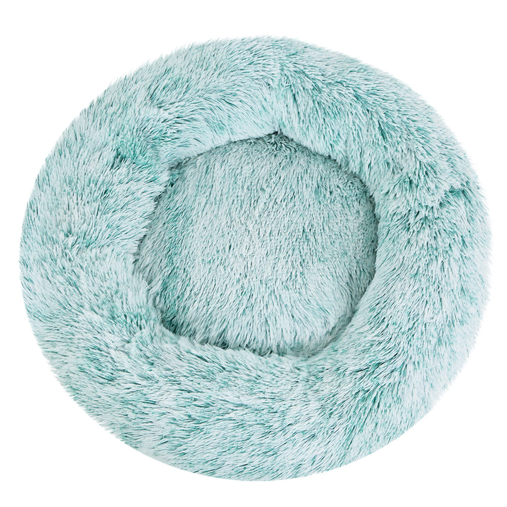 Pet Bed Dog Cat Calming Bed Medium 75cm Teal Sleeping Comfy Cave Washable - Pet And Farm 