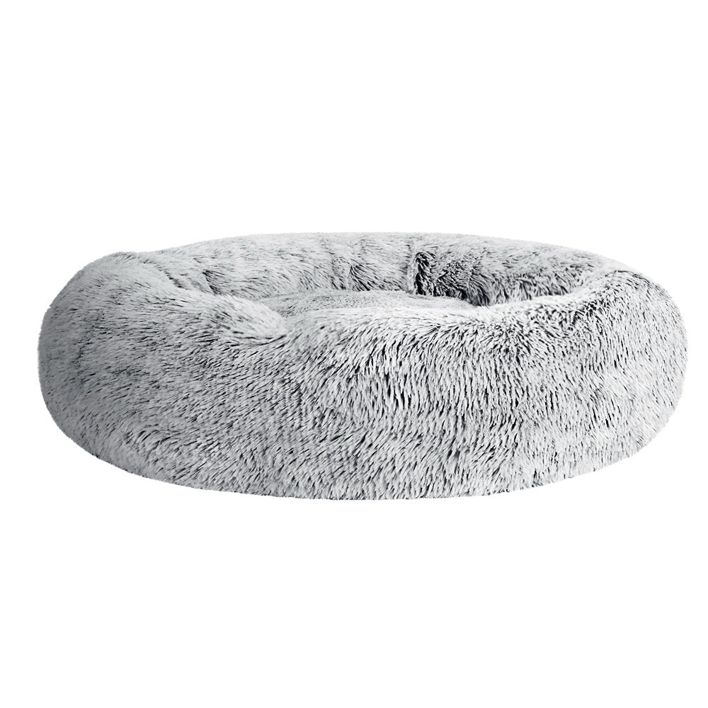 i.Pet Pet Bed Dog Cat 90cm Large Calming Soft Plush Light Charcoal - Pet And Farm 