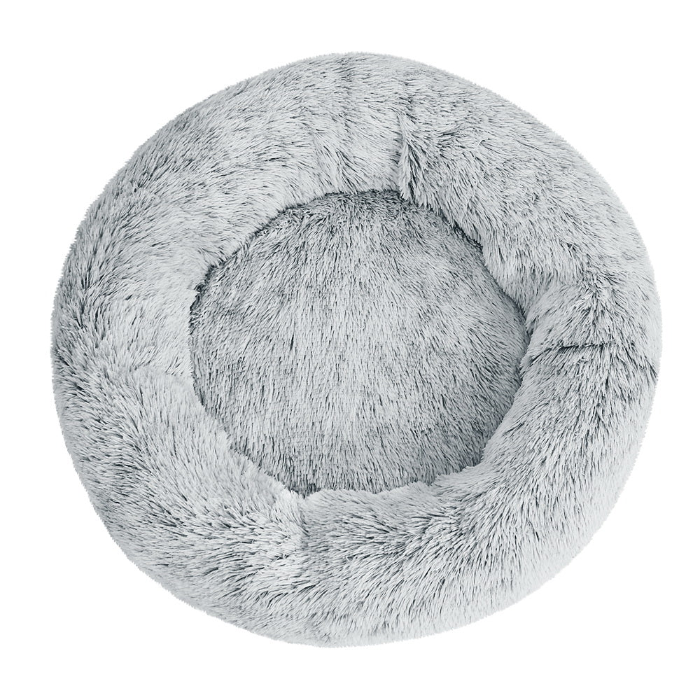 i.Pet Pet Bed Dog Cat 90cm Large Calming Soft Plush Light Charcoal - Pet And Farm 