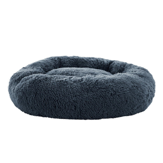 i.Pet Pet Bed Dog Cat 90cm Large Calming Soft Plush Bed Dark Grey - Pet And Farm 