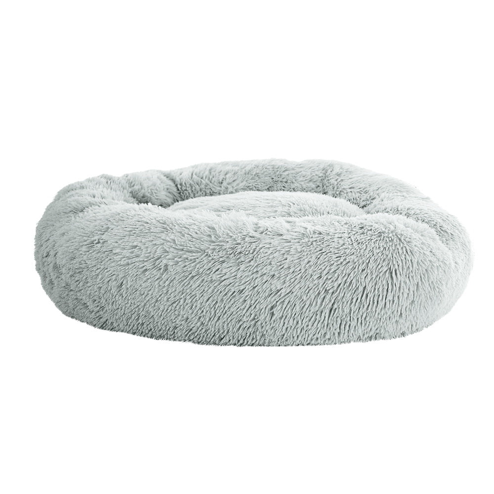 i.Pet Pet Bed Dog Cat 90cm Large Calming Soft Plush Light Grey - Pet And Farm 