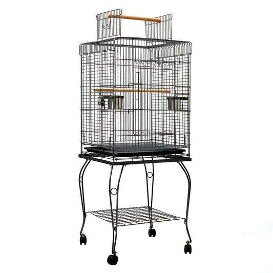 i.Pet Large Bird Cage with Perch - Black - Pet And Farm