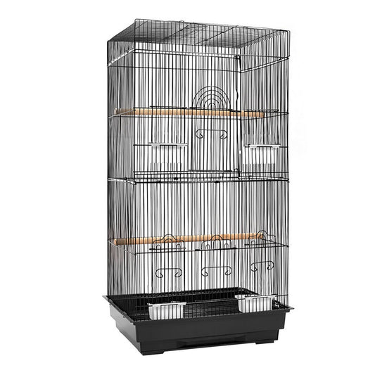 i.Pet Medium Bird Cage with Perch - Black - Pet And Farm