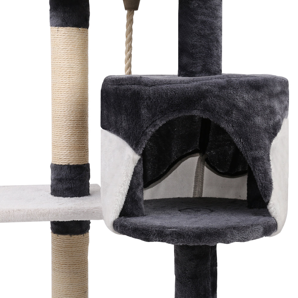 i.Pet Cat Tree 112cm Trees Scratching Post Scratcher Tower Condo House Furniture Wood - Pet And Farm 