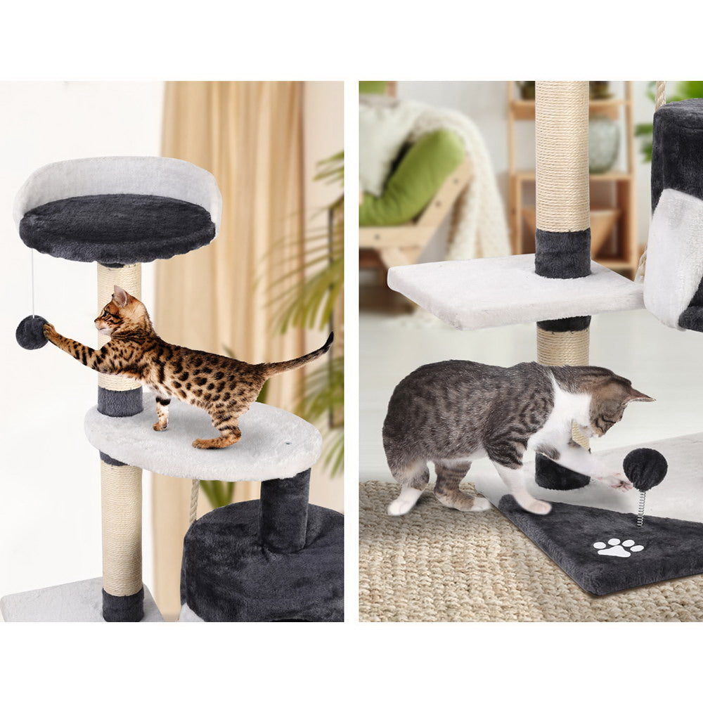i.Pet Cat Tree 112cm Tower Scratching Post Scratcher Wood Condo House Furniture - Pet And Farm 