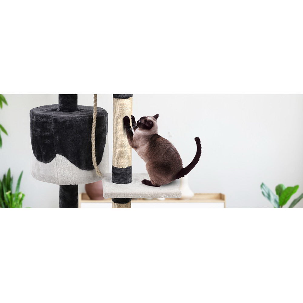i.Pet Cat Tree 112cm Tower Scratching Post Scratcher Wood Condo House Furniture - Pet And Farm 