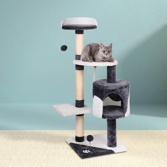i.Pet Cat Tree 112cm Tower Scratching Post Scratcher Wood Condo House Furniture - Pet And Farm 