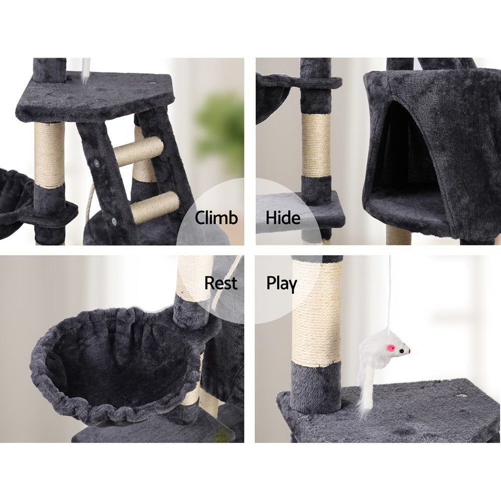 i.Pet Cat Tree 120cm Tower Scratching Post Scratcher Wood Condo House Bed Toys - Pet And Farm 