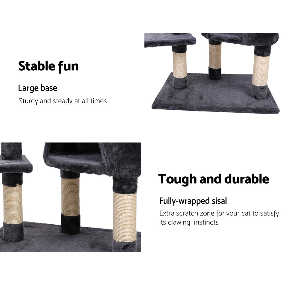 i.Pet Cat Tree 120cm Tower Scratching Post Scratcher Wood Condo House Bed Toys - Pet And Farm 