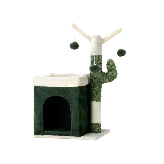 i.Pet Cat Tree 70cm Scratching Post Tower Scratcher Wood Condo House Toy Bed Green - Pet And Farm 