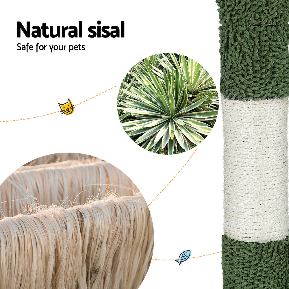 i.Pet Cat Tree 70cm Scratching Post Tower Scratcher Wood Condo House Toy Bed Green - Pet And Farm 