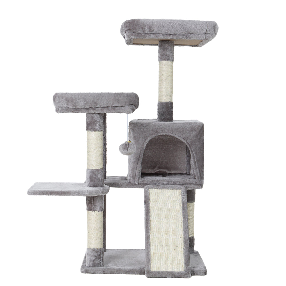 i.Pet Cat Tree 103cm Tower Scratching Post Scratcher Wood Condo House Trees Grey - Pet And Farm 