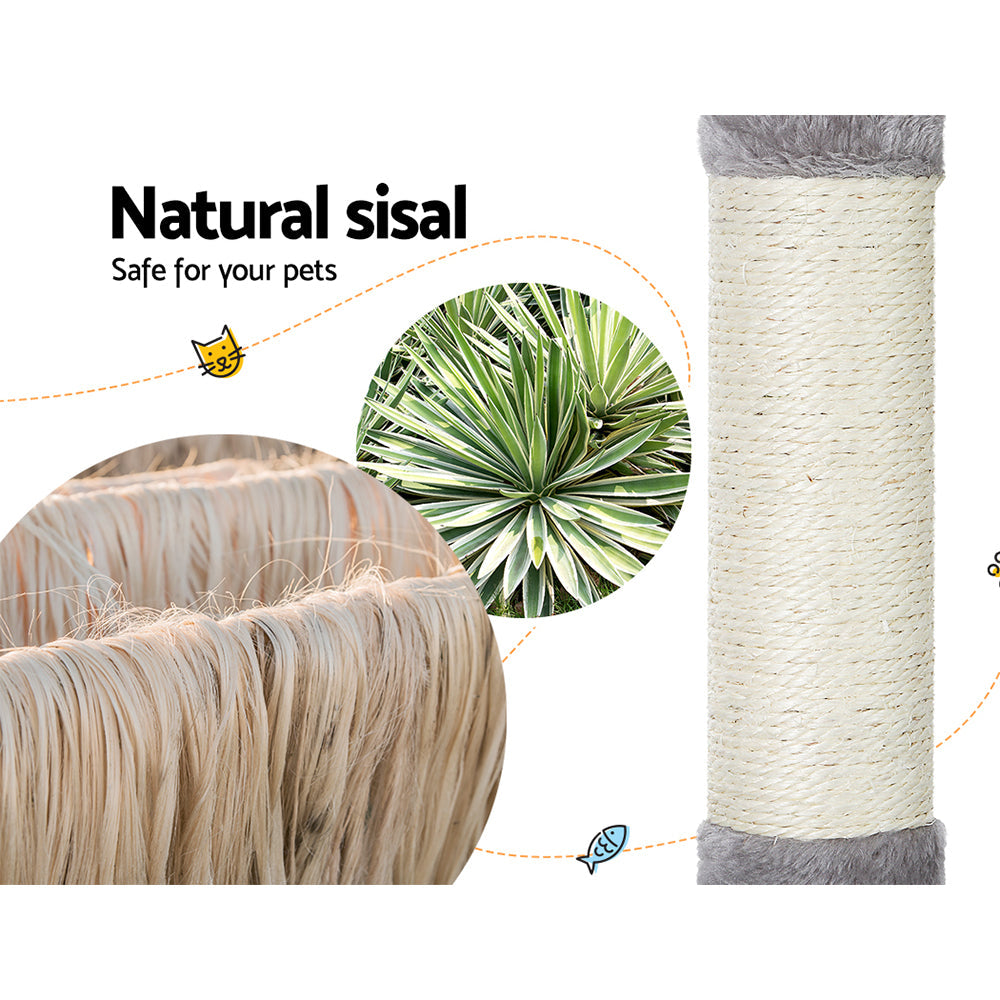 i.Pet Cat Tree 103cm Tower Scratching Post Scratcher Wood Condo House Trees Grey - Pet And Farm 