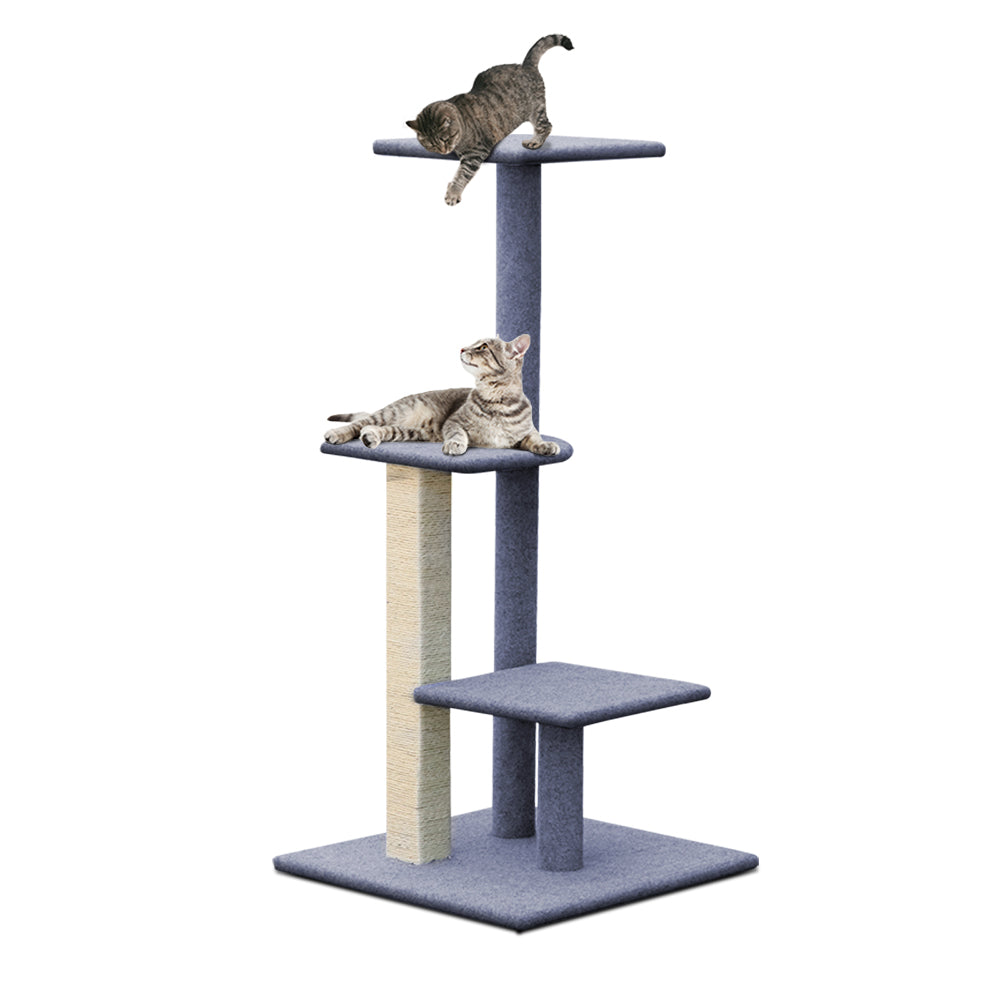 i.Pet Cat Tree 124cm Scratching Post Tower Scratcher Trees Wood Condo Board - Pet And Farm 