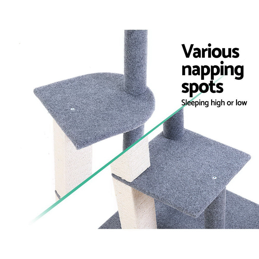 i.Pet Cat Tree 124cm Scratching Post Tower Scratcher Trees Wood Condo Board - Pet And Farm 