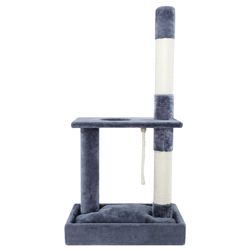 i.Pet Cat Tree 102cm Scratching Post Tower Scratcher Condo House Board Grey - Pet And Farm 
