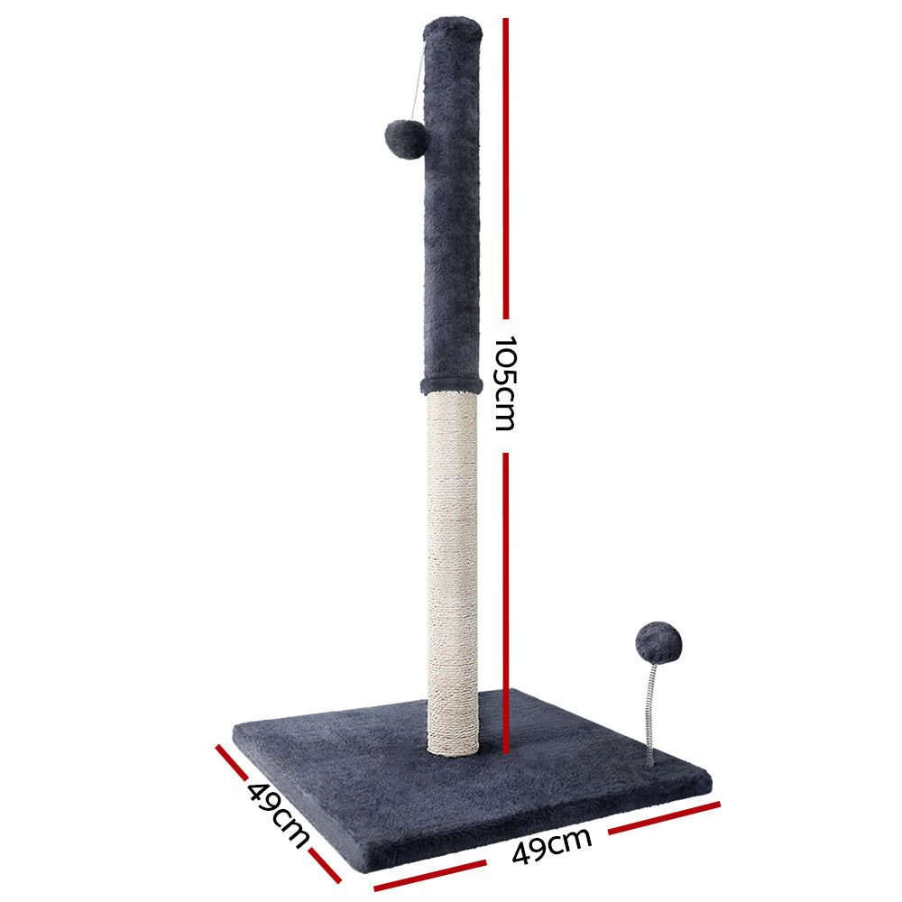 i.Pet Cat Tree 105cm Scratching Post Scratcher Tower Condo House Hanging toys Grey - Pet And Farm 