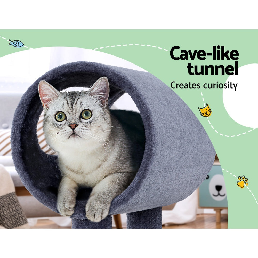 i.Pet Cat Tree 53cm Scratching Post Tower Scratcher Wood Condo House Trees Grey - Pet And Farm 