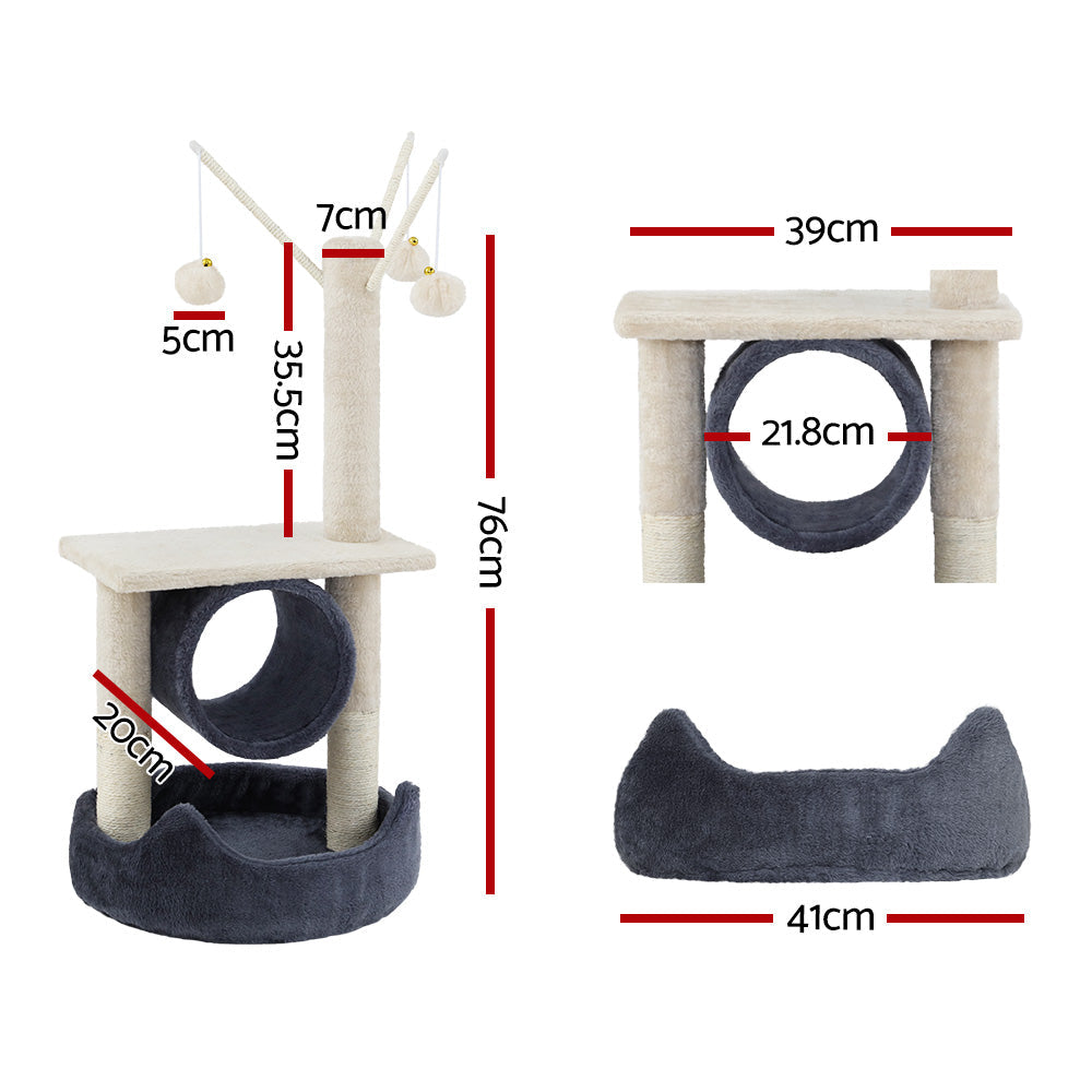 i.Pet Cat Tree 76cm Scratching Post Tower Scratcher Condo House Hanging toys - Pet And Farm 