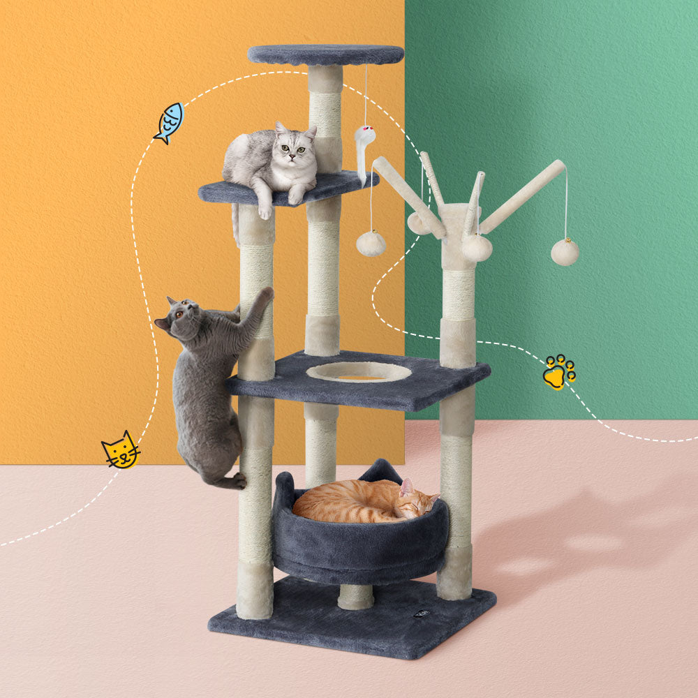 i.Pet Cat Tree Scratching Post Scratcher Cat Tree Tower Condo House toys 110cm - Pet And Farm 