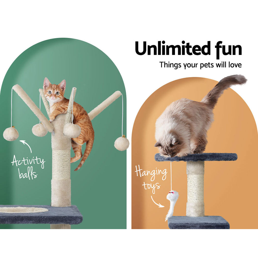 i.Pet Cat Tree 110cm Tower Scratching Post Scratcher Wood Condo House Bed Toys - Pet And Farm 