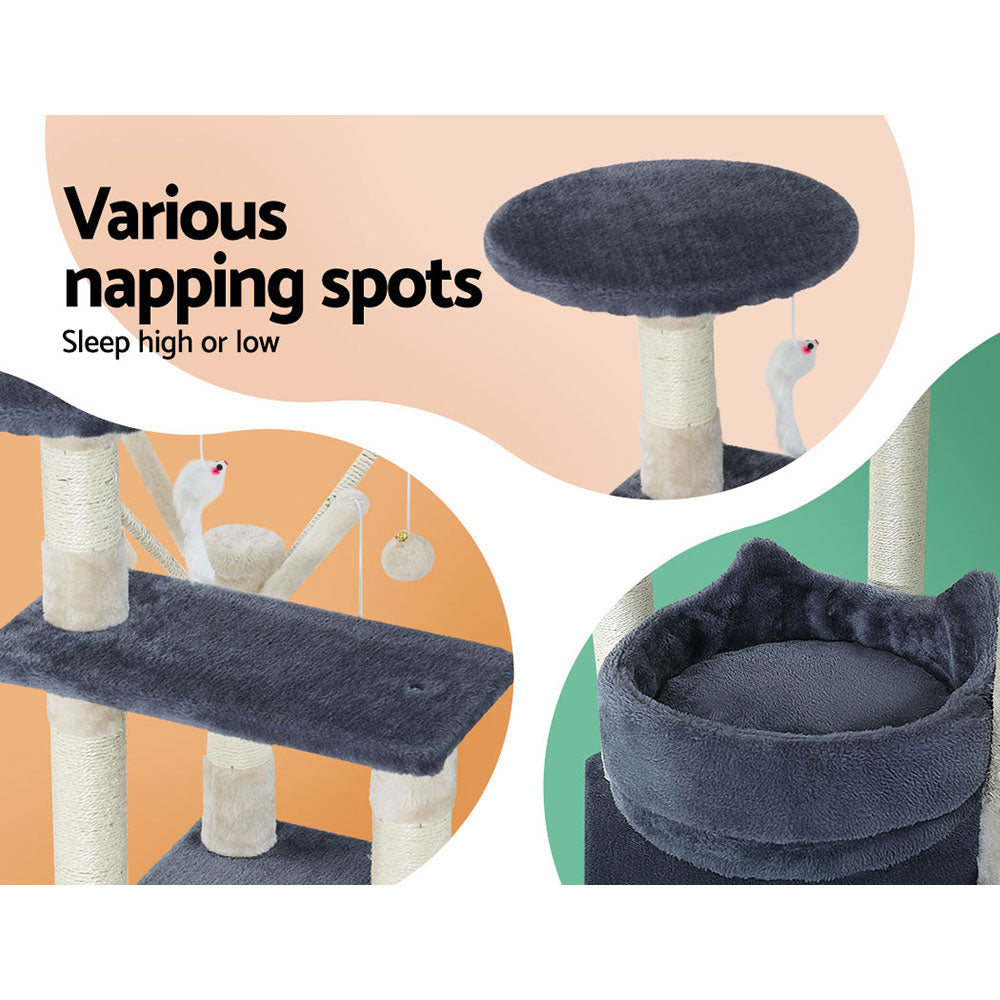 i.Pet Cat Tree 110cm Tower Scratching Post Scratcher Wood Condo House Bed Toys - Pet And Farm 