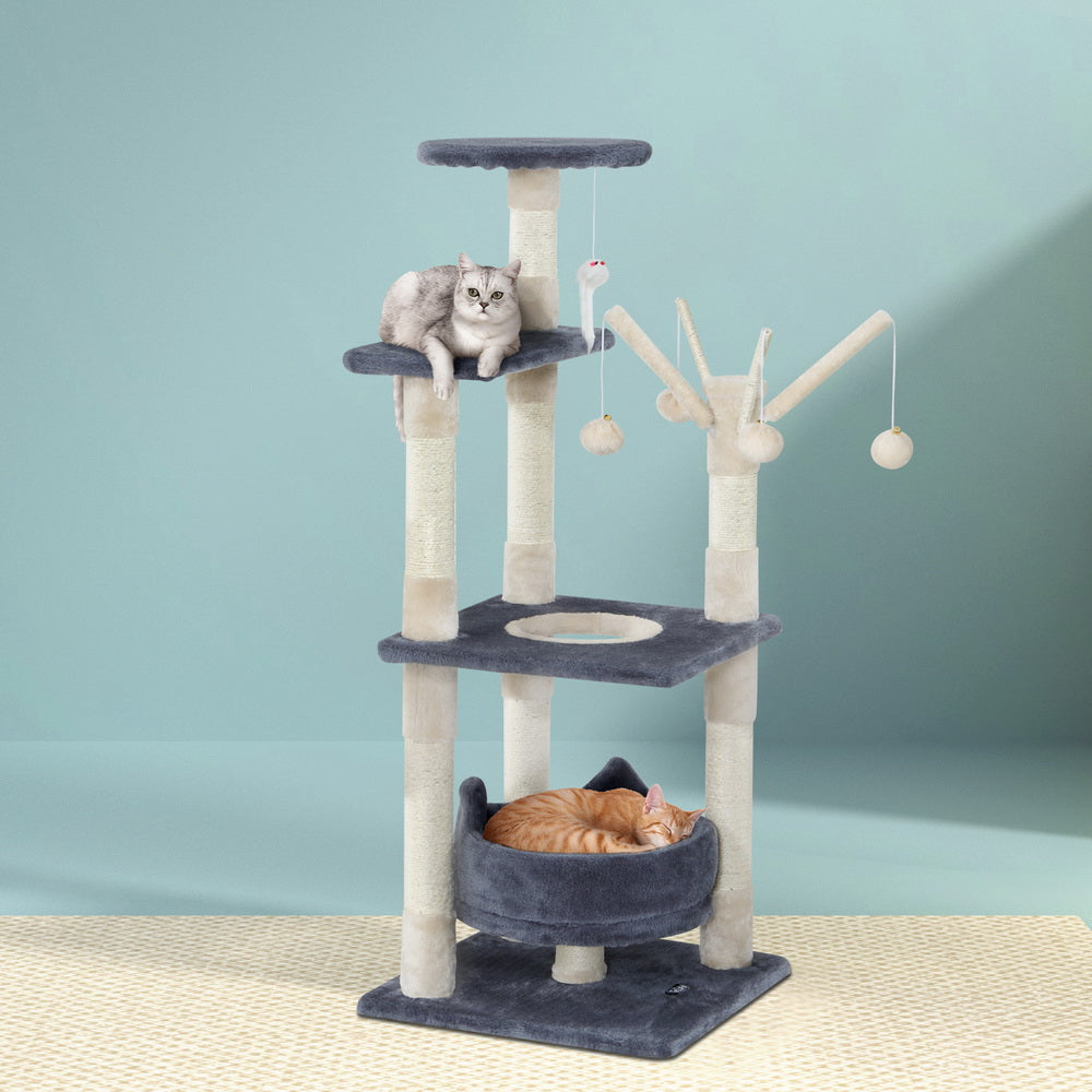 i.Pet Cat Tree 110cm Tower Scratching Post Scratcher Wood Condo House Bed Toys - Pet And Farm 
