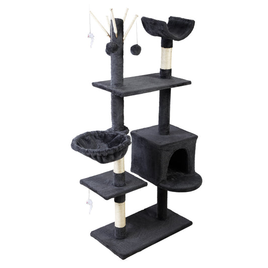 i.Pet Cat Tree 140cm Trees Scratching Post Scratcher Tower Condo House Furniture Wood - Pet And Farm