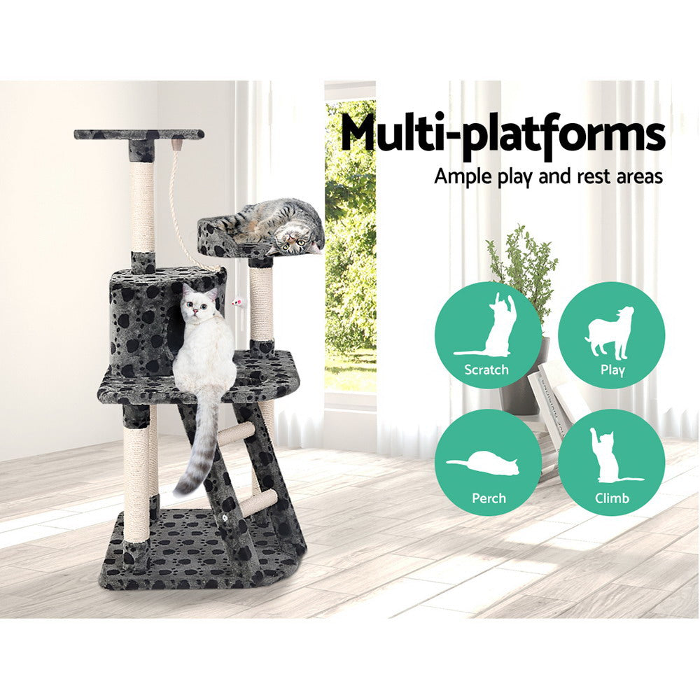 i.Pet Cat Tree 120cm Tower Scratching Post Scratcher Trees Bed Wood Condo Toys Bed - Pet And Farm 